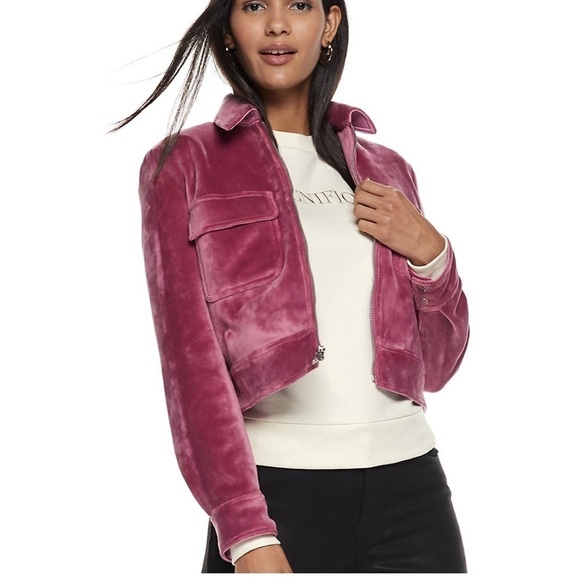 NWT - Nine West Velour Bomber Jacket - Size XS - Picture 1 of 11
